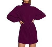 Vhersily 2026 Donna Autunno e Inverno Collo di Media Lunghezza di Abito Maglione Casual Home Maglione Maniche Lunghe Maxi Abiti Da Sera Elegante per Party Matrimonio Vestito Capodanno Caldo Eleganti