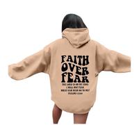 Vhersily 2026 Felpa con Cappuccio da Donna con Versetti della Bibbia Maniche Lunghe con Tasche con Versi della Bibbia Cristiana Antivento Abbigliamento Coppia per Fitness Jogging Yoga Tempo Libero
