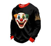 Vhersily 2026 Maglietta da Carnevale di Colonia da Uomo Colore Rosso e Bianco con Motivo A Cupola di Colonia e Clown Outdoor Vintage Rave Partito Clubwear Curvy per Party Club Serate Fuori Discoteca