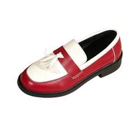 Vhersily 2026 Mocassini Classici da Donna Scarpe da Lavoro Suola Spessa con Nappe Eleganti e Casual con Plateau in Pelle Punta Tonda Formali Moderne con Suola Carrarmato Spessa Scarpe con Plateau
