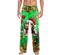 Vhersily 2026 Pantaloni da Pigiama da Uomo con Taschestampe di i Natalizi, Costume da Babbo Natale Pantaloni da Salotto, Pantalone da Notte Lunghi e Rilassanti Vita Alta Fitness Regalo Natalizia