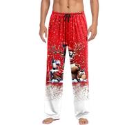 Vhersily 2026 Pantaloni da Pigiama da Uomo con Taschestampe di i Natalizi, Costume da Babbo Natale Pantaloni da Salotto, Pantalone da Notte Lunghi e Rilassanti Vita Alta Fitness Regalo Natalizia