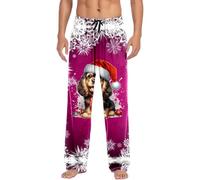 Vhersily 2026 Pantaloni da Pigiama da Uomo con Taschestampe di i Natalizi, Costume da Babbo Natale Pantaloni da Salotto, Pantalone da Notte Lunghi e Rilassanti Vita Alta Fitness Regalo Natalizia