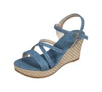 Vhersily 2026 Sandali con Fibbia Regolabile da Donna Antiscivolo Eleganti Sandali con Zeppa con Fibbie Open Toe Slingback Design Leggero Comodo Plantare in Gomma Chic Cavo per Vacanze Matrimonio