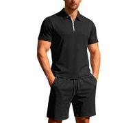 Vhersily 2026 Tuta Sportiva Estiva Da Uomo, 2 Pezzi, A Maniche Corte, Da Jogging, Da Lavoro, Con Coulisse Stile Basic Vintage Hip Hop Running Boxing Hiking Sport T-Shirt per Yoga