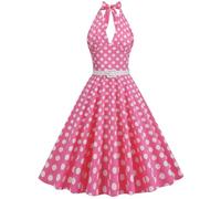 Vhersily Abito Da Cocktail Vintage Da Donna 2026 Stile Anni '50 Linea Ad A Con Collo Sciallato Per Occasioni Speciali Concerti Country Rodeo Rave Casual Moda Aderente Curvy Vestiti Primavera Estate