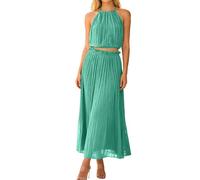 Vhersily Abito Da Donna 2026 Con Collo A Lupetto E Cravatta In Vita, Senza Maniche, Con Scollo A V E Orlo Plissettato Mini Abito Boemia Vacanza Per Vacanze Prendisole Leggera Mare da Spiaggia Curvy