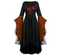 Vhersily Abito Da Donna Gotico Da Strega Stile Barocco Da Principessa Abiti Lungo Medievale Da Sera Da Cocktail da Sposa Vintage Curvy Vestiti Cocktail Serata Cerimonia Regalo Halloween Capodanno