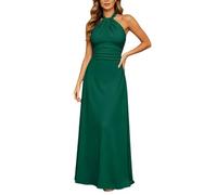 Vhersily Abito Da Sera Lungo Da Donna Abiti Da Damigella D'Onore Con Scollo All'Americana In Chiffon Pieghettato Abito Maxi Chic Aderente Romantico Cerimonia Abiti Curvy Vestito Sexydonna Hard
