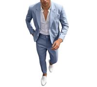 Vhersily Abito da Uomo 2026 2 Pezzi Abito da Lavoro Monopetto e Pantaloni a Maniche Lunghe in Tinta Unita Business Completo alla Moda Smoking Giacche Con Un Bottone Per Lo Sposo Cerimonia Matrimoni