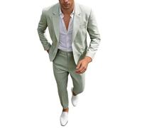 Vhersily Abito da Uomo 2026 2 Pezzi Abito da Lavoro Monopetto e Pantaloni a Maniche Lunghe in Tinta Unita Business Completo alla Moda Smoking Giacche Con Un Bottone Per Lo Sposo Cerimonia Matrimoni