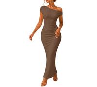 Vhersily Abito Lungo Da Donna Senza Maniche, Con Spalle Scoperte, A Coda Di Pesce Abiti Lunga Da Damigella D'Onore Pieghettato Aderente Cerimonia Romantico Eleganti e Formale Vestito Sexydonna Hard