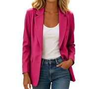 Vhersily Blazer Donna Elegante Maniche Lunghe con Colletto A Risvolto Giacca Monopetto con Un Bottone Aperta sul Davanti per Ufficio Lavoro Riunioni Cerimonie Carriera per Tempo Libero