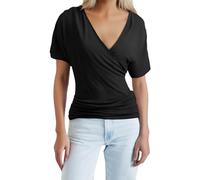 Vhersily Camicetta Premaman per Allattamento, Top da Donna con Scollo a V in Cotone, T-Shirt Casual, a Maniche Corte, Camicie longine Larghe, Magliette estive a Pieghe, Tinta Unita