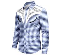 Vhersily Camicia da Uomo a Maniche Lunghe vestibilità Normale Senza Stiratura Casual Camicia da Lavoro da Uomo con Colletto Alto Tinta Unita per Il Tempo Libero Oktoberfest