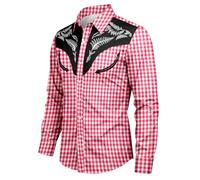 Vhersily Camicia da Uomo a Maniche Lunghe vestibilità Normale Senza Stiratura Casual Camicia da Lavoro da Uomo con Colletto Alto Tinta Unita per Il Tempo Libero Oktoberfest