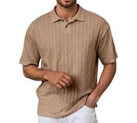 Vhersily Camicia di Lino Uomo Maniche Corte Trama Rilassata Stile Old Money con Collo Classico e Tessuto Antitraspirante Ideale per Stilismo Eventi Estivi per Corsa, Camminata e Jogging Notturno