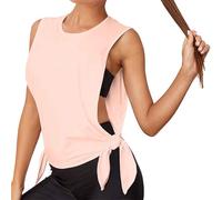 Vhersily Canotta da Donna Senza Maniche con Spalline Sottili con Occhielli Ricamata Scollo Rotondo Camicetta Casual Fitness Sportivi da Casa Taglie Forti per Palestra e Basket Allenamento