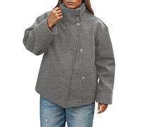 Vhersily Cappotto Corto Da Donna In Misto Lana Maniche Lunghe Cappotti Impermeabile Sportivo Trekking Trench Invernali Antivento Antipioggia Giacce Parka Jacket, per Mezze Stagioni, Corsa, Lavoro