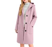 Vhersily Cappotto Di Lana Da Donna Lungo Trench Con Cappuccio Lunghezza Al Ginocchio A Maniche Lunghe Business Classica Streetwear Autunno Inverno Antivento Morbido Comodi Per Cena, Matrimonio