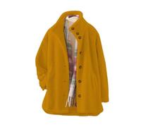 Vhersily Cappotto Donna Invernale Autunno Elegante Giacca Calda Primavera Eleganti con Bottoni Cappotti in Pile Comodo e Caldo con Tasche alla Moda Outwear Tinta Unita, Risvolti, di Lana di Pecora
