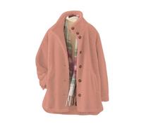Vhersily Cappotto Donna Invernale Autunno Elegante Giacca Calda Primavera Eleganti con Bottoni Cappotti in Pile Comodo e Caldo con Tasche alla Moda Outwear Tinta Unita, Risvolti, di Lana di Pecora