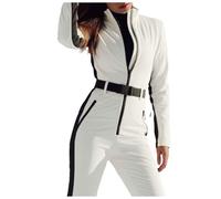 Vhersily Completi Donna Sci Sportivi Completo Snow Calda Tuta Snowboard Impermeabile Completo Intera da Neve Elegante con Zip a Maniche Lunghe Tute Doposci Invernale Antivento Termico Morbido