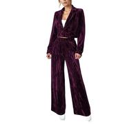 Vhersily Completo Da Donna In Velluto Da 2 Pezzi Completi Da Lavoro Con Risvolto A Tacca Doppiopetto, Blazer e Pantaloni Da Lavoro Slim Fit Autunno Inverno Morbido e Leggera Per Cena, Matrimonio