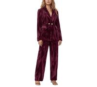 Vhersily Completo Da Donna In Velluto Da 2 Pezzi Completi Da Lavoro Con Risvolto A Tacca Doppiopetto, Blazer e Pantaloni Da Lavoro Slim Fit Autunno Inverno Morbido e Leggera Per Cena, Matrimonio