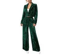 Vhersily Completo Da Donna In Velluto Da 2 Pezzi Completi Da Lavoro Con Risvolto A Tacca Doppiopetto, Blazer e Pantaloni Da Lavoro Slim Fit Autunno Inverno Morbido e Leggera Per Cena, Matrimonio