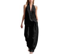 Vhersily Completo Donna Elegante Casual Estivo Composto da Canotta Senza Maniche e Pantaloni da Cerimonia Cocktail Cerimonia Boho Set Coordinato Matrimoni Primavera Vacanza da Spiaggia