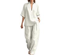 Vhersily Completo Donna Elegante Casual Estivo Composto da Canotta Senza Maniche e Pantaloni da Cerimonia Cocktail Cerimonia Boho Set Coordinato Matrimoni Primavera Vacanza da Spiaggia