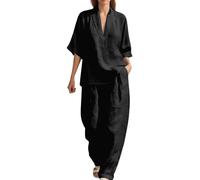 Vhersily Completo Donna Elegante Casual Estivo Composto da Canotta Senza Maniche e Pantaloni da Cerimonia Cocktail Cerimonia Boho Set Coordinato Matrimoni Primavera Vacanza da Spiaggia
