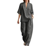 Vhersily Completo Donna Elegante Casual Estivo Composto da Canotta Senza Maniche e Pantaloni da Cerimonia Cocktail Cerimonia Boho Set Coordinato Matrimoni Primavera Vacanza da Spiaggia