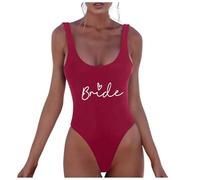 Vhersily Costume Bride to be Addio al Nubilato, Bikini Nubilato Intero Donna Un Pezzo Spiaggia Beachwear Mare Costumi Piscina Scollo a U Controllo della Pancia per Matrimonio, Luna di Miele e Vacanze