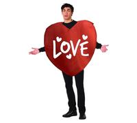 Vhersily Costume Cuore Rosso Costume per Adulti Divertente a Forma di Cuora per Uomo per Matrimonio Halloween Cosplay, per Spettacoli di Coppia a Tema Amore Per Travestimento, Ballo Scolastico