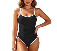 Vhersily Costume da Bagno Donna Intero Sexy Scollo a V Bikini Push Up Imbottito Reggiseno Curvy Vita Alta Costumi Un Pezzo Monokini Per Vacanze Al Mare Bikini Sexydonna Hot per Allenamento, Surf