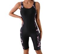 Vhersily Costume Piscina Donna Arena Costumi Interi Sportivi a Maniche Corte con Cerniera Costumes da Bagno Stampato, per Acqua Spiaggia Surf Nuoto, Traspirante, Asciugatura Rapida