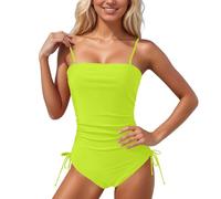 Vhersily Costumi Interi Donna Un Pezzo Monokini Mare Piscina Spiaggia Imbottito Da Bagno Contenitivo Croce Controllo Della Pancia E Sulla Schiena Bassa Bagno Arricciato Sul Davanti Bikinis Curvy