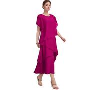 Vhersily Donna 2026 Estivo Abito in Chiffon Casual Senza Maniche con Scollo Rotondo Media Lunghezza Abiti in Ferro a Torta Confortevole Da Damigella D'Onore A Linea Vestito Primavera Abiti Da Sposa