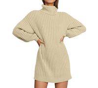 Vhersily Donna Autunno e Inverno Collo di Media Lunghezza di Abito Maglione Casual Home Maglione Maniche Lunghe Maxi Abiti Da Sera Elegante per Party Matrimonio Vestito Capodanno Caldo Eleganti