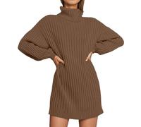 Vhersily Donna Autunno e Inverno Collo di Media Lunghezza di Abito Maglione Casual Home Maglione Maniche Lunghe Maxi Abiti Da Sera Elegante per Party Matrimonio Vestito Capodanno Caldo Eleganti