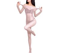 Vhersily Donna Bodystocking Collant Lucidi Olio Bodystockings Trasparente Bodysuits Catsuit per Club Cocktail Costume da Palcoscenico da Ballo per Feste Danza e Cosplay per Serate Fuori Discoteca