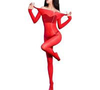 Vhersily Donna Bodystocking Collant Lucidi Olio Bodystockings Trasparente Bodysuits Catsuit per Club Cocktail Costume da Palcoscenico da Ballo per Feste Danza e Cosplay per Serate Fuori Discoteca