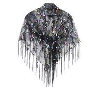 Vhersily Donne Anni 1920 Scialle Abito Da Sera Paillettes Capo Retro Sciarpa Cover Up Abito Da Sposa Per La Festa Di Nozze Costumi Carnevale Deguisement Discoteca Harajuku Hippie Danza Rave Outfit