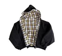 Vhersily Felpa con Cappuccio con Cerniera Reversibile Patchwork Scozzese da Uomo e da Donna Anni 2000 Rock Street Style Rap Felpa con Stampata Allentata Morbido Moda Y2k Regalo Anniversario, Fidanzati