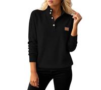 Vhersily Felpa da Donna 2026 con Colletto A Polo Semiaperta E Bottoni A Maniche Lunghe A Righe Verticali con Polsino Patchwork Elegante Camicette Vintage Ginnastica Traspirante Primavera Estate