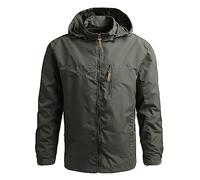 Vhersily Giacca A Vento da Uomo, da Montagna, Classica, Impermeabile, Parka Antipioggia con Cappuccio, alla Moda, con Chiusura Lampo, Maniche Lunghe, per Autunno e Inverno, per Lavoro, Arrampicata