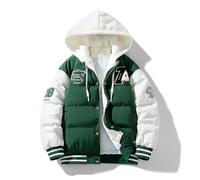 Vhersily Giacca Calda Invernale Cappotto con Cappuccio Staccabile a Vento Parka da Giubbotto Imbottito Giubbotto Giaccone Giacca Uomo Impermeabile Invernale Tinta Unita Taglie Forti