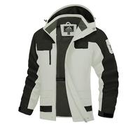 Vhersily Giacca da Sci Uomo Impermeabile Foderata in Pile con Cappuccio Staccabile Invernale Calda da Pattinaggio su Ghiaccio Cappotti Giacca Termica da Snowboard, da Trekking, per Arrampicata